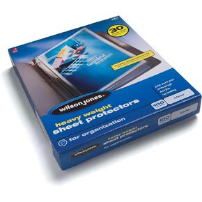 Wilson Jones® Top-Loading Sheet Protectors, Heavyweight, Diamond Clear, Box Of 100