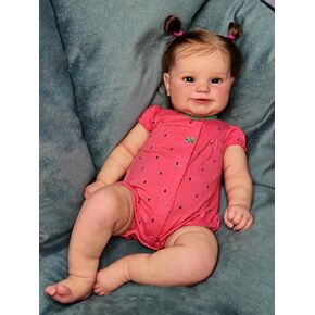 Anano Reborn Toddler Baby Dolls 24 Inch Lifelike Silicone Baby Dolls That Look Real Life Looking Newborn Baby Girl Alive Realistic Chubby Rosy Cheeks with Cloth Body for Kids, Pink
