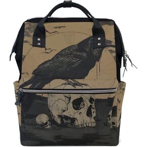 ALAZA Gothic Style Crow Laptop Backpack Anti Theft Purse Backpack for Women Men,15.6 inch Doctor Bag College Backpacks Travel Casual Daypack