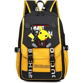 Anime Backpack Casual Laptop Backpack USB Headphone Port Lightweight (3.)