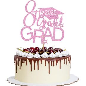 Gold Glitter Congrats PHD Cake Topper, Happy Graduation, 2025, 12pcs, 6.6x3.3in, Gold