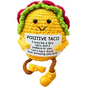 Crochet Emotional Support Taco-Handmade Mental Health Gifts for Friends,Family-Uplifting Gifts for Grandpa,Grandma Mom,Dad,Teens
