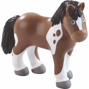 HABA Little Friends Horse Tara - 4.5" Apaloosa Farm Animal Toy Figure