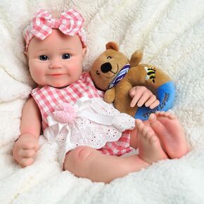 JIZHI Full Body Silicone Reborn Baby Dolls -16 Inch 5.73lb Weighted Full Platinum Silicone Realistic-Newborn Baby Doll Real Life Baby Dolls with Complete Accessories