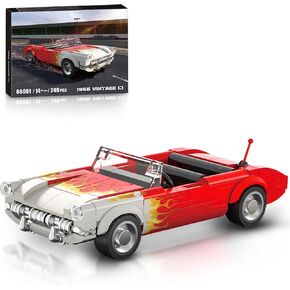 Race Car Building Blocks Set for Adults, Classic Vintage Sports Car Decor Model Kits, MOC Collectible Supercar Cool Vehicles Toys Cars Gifts for Boys 8-12 (249 Pieces)