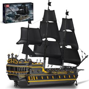 Mould King Pirate Ship Model Building Blocks Kits, Black Pearl Ship MOC Model Set to Build, Large Pirates Ship Boat Model Blocks Assembly Toy for Teens Collections (5266 Pieces)
