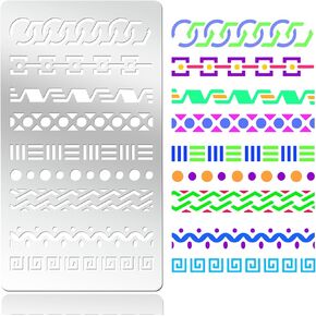 Flower Border Stainless Steel Stencil 4 x 7inch Metal Stencil Templates Reusable Drawing Template for Painting on Wood Walls Fabric Furniture Canvas Journaling Decor
