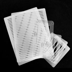 6 Pcs Plastic Straight Line Stencil Template for Journaling and Envelope Addressing Guide Templates Ruler Guide 11 Inch Scale Writing Ruler for Card Paper Journal Lettering Writing