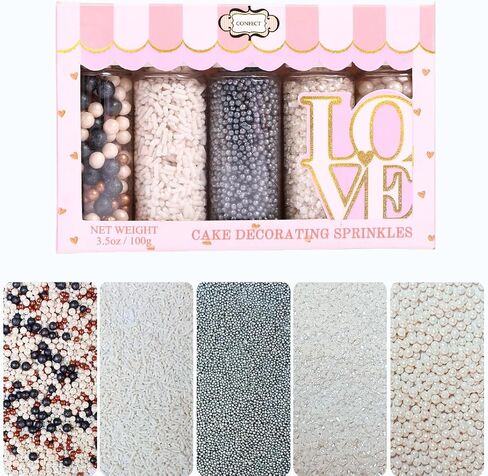 Confect Edible Sprinkles | Navy Blue & Teal Dragees, Green & White Jimmies, Bright Blue Sparkling Sugar | Baking Toppings & Decorations | Sprinkle for Cake & Cupcake Decorating – Vegan, Gluten-Free, Nut-Free, Soy-Free, Dairy-Free, Palm Oil-Free-5 Oz in Kuwait