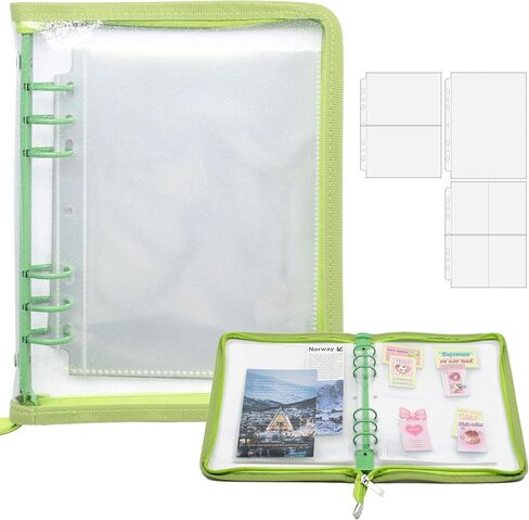 A5 Sticker Organizer Binder with Zipper Closure, Reusable Sticker Storage Album with Pockets, Perfect for Collecting, Organizing, and Displaying Stickers (Star-Purple) in Kuwait