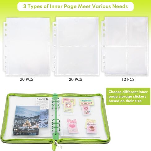 A5 Sticker Organizer Binder with Zipper Closure, Reusable Sticker Storage Album with Pockets, Perfect for Collecting, Organizing, and Displaying Stickers (Star-Purple) in Kuwait