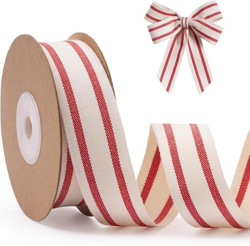 Cute Stripe Ribbon for Gift Cake Present Wrapping Craft DIY, Fun Ribbon with Red Stripes, 3/8 Inch x 10 Yards in Kuwait