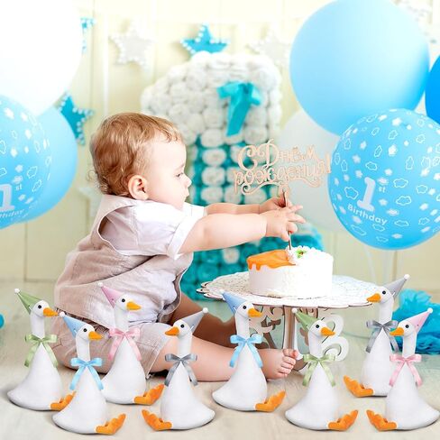 12 مجموعة واحدة سخيفة ديكور عيد ميلاد أوزة 1st حفلة استحمام الطفل هدية 7. in Kuwait