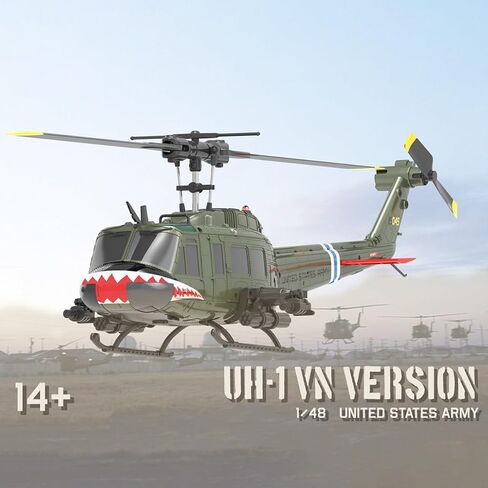 C032 UH-1 Huey RC Helicopter للبالغين-1/48 مقياس 2.4G 6ch Flybarless التحكم عن بُعد ، طائرة ثلاثية الأبعاد ، طائرة RC عالية الدقة للمبتدئين للمبتدئين in Kuwait