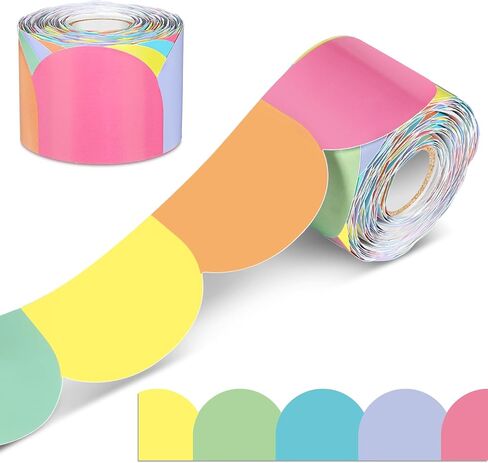 65.6 ft Scalloped Bulletin Board Borders Decorative Scalloped Border Trim Rolled Classroom Borders for Bulletin Board School Office Party Wall Decorations (Dreamy Brights) in Saudi Arabia