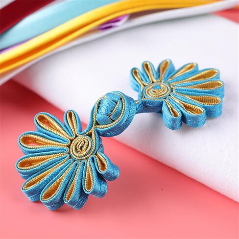 5 Pairs Chinese Knots Frog Buttons - Resin, Flower Shaped - 4.5cm/1.77'' - 10 Pieces in Saudi Arabia
