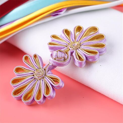 5 Pairs Chinese Knots Frog Buttons - Resin, Flower Shaped - 4.5cm/1.77'' - 10 Pieces in Saudi Arabia