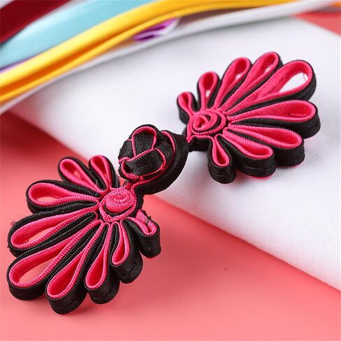 5 Pairs Chinese Knots Frog Buttons - Resin, Flower Shaped - 4.5cm/1.77'' - 10 Pieces in Saudi Arabia
