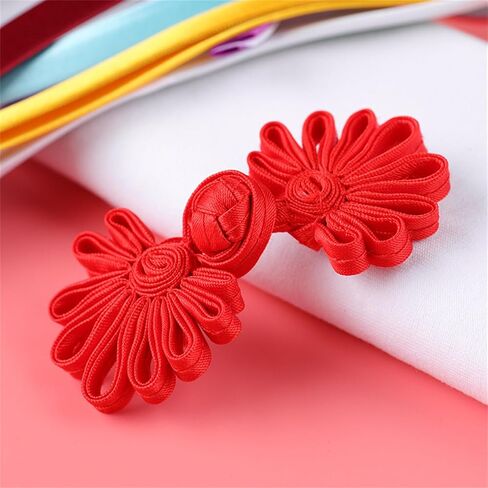 5 Pairs Chinese Knots Frog Buttons - Resin, Flower Shaped - 4.5cm/1.77'' - 10 Pieces in Saudi Arabia
