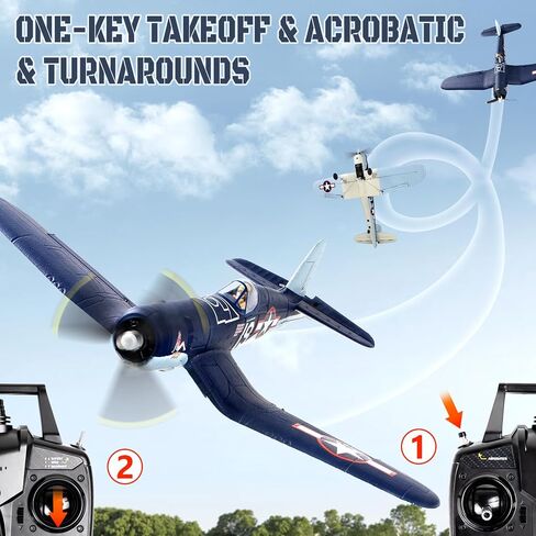 Brushless 4CH RC Plane F4U 500mm Remote Control Airplane,6-axis Gyro RC Airplane,3 Modes & Aerobatics,RTF Fighter with 2 Batteries,2.4GHz Radio Controlled for Adults&Beginners in Saudi Arabia