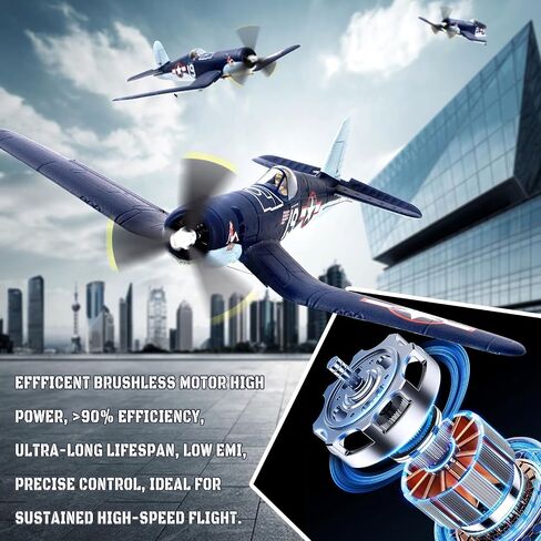 Brushless 4CH RC Plane F4U 500mm Remote Control Airplane,6-axis Gyro RC Airplane,3 Modes & Aerobatics,RTF Fighter with 2 Batteries,2.4GHz Radio Controlled for Adults&Beginners in Saudi Arabia