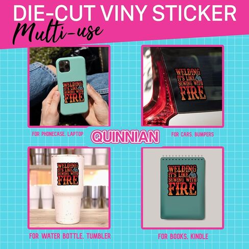 Set 3Pcs Welding It's Like Sewing with Fire Sticker Funny Welder Work Hard Hat Meme Humor Sticker Bookish Waterproof 3 Inches Die-Cut Vinyl for Water Bottle Laptop Phone for Friend Coworker Dad Mom in Saudi Arabia