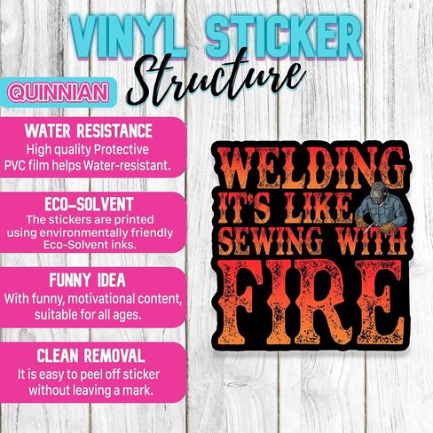 Set 3Pcs Welding It's Like Sewing with Fire Sticker Funny Welder Work Hard Hat Meme Humor Sticker Bookish Waterproof 3 Inches Die-Cut Vinyl for Water Bottle Laptop Phone for Friend Coworker Dad Mom in Saudi Arabia