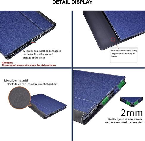 Laptop Case Cover for 16 inch HP Pavilion Laptop 16-af 16t-af & 16-ag 16z-ag,Separable PU Leather Notebook PC Sleeve Protective Bag with Pen Holder and Heat Dissipation Holes (Dark Blue) in Kuwait
