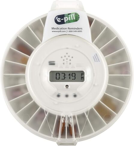 e-Pill MedTime Pro - موزع حبوب آلي متطور ومغلق - غطاء أبيض in Kuwait