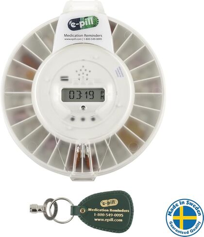 e-Pill MedTime Pro - موزع حبوب آلي متطور ومغلق - غطاء أبيض in Kuwait
