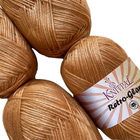 خيوط معدنية ذهبية رجعية للكروشيه ، 4 عبوات (1280yds / 400g) ، أنماط مجانية - خيوط التألق للحياك in Kuwait