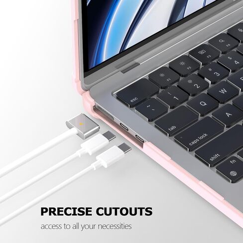 DONGKE for MacBook Air 13.6 inch Case M3 M2 2024 2023 2022 Model A3113 A2681, Heavy Duty Sturdy Protective Hard Shell Case with Foldable Stand + Keyboard Cover + Type C Adapter - Baby Pink in Saudi Arabia