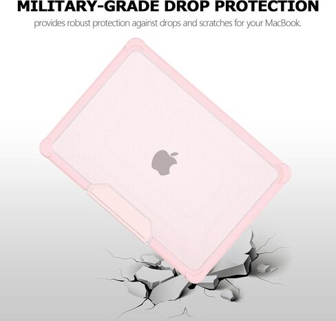 DONGKE for MacBook Air 13.6 inch Case M3 M2 2024 2023 2022 Model A3113 A2681, Heavy Duty Sturdy Protective Hard Shell Case with Foldable Stand + Keyboard Cover + Type C Adapter - Baby Pink in Saudi Arabia