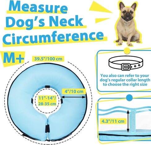 طوق مخروطي للكلاب من باركليس، طوق على شكل كعكة دونات للكلاب بعد الجراحة لوقف اللعق، مخروط كلب قابل للنفخ مع درع قوي للكلاب المتوسطة الكبيرة، بدائل مخروطية من العار لا تحجب الرؤية in Kuwait