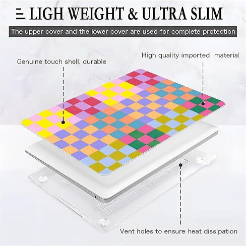 تم التوافق مع Macbook Air 15.3 بوصة Case 2023 الإصدار M2 A2941 ، حالة غلاف قشرة بلاستيكية صلبة ملونة Happy in Kuwait