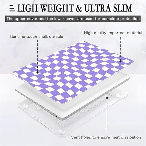 SEized Compatible with MacBook Air 15.3 inch Case 2023 Release M2 A2941,Happy Colorful Checkerboard Hard Plastic Shell Cover Case in Kuwait