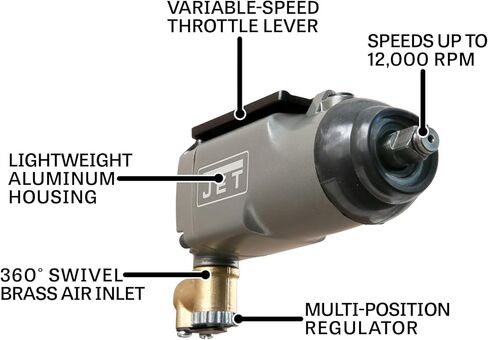 JET 3/8-Inch Stubby Impact Wrench, 430 ft-lbs, 8500 RPM (JAT-125) in Saudi Arabia
