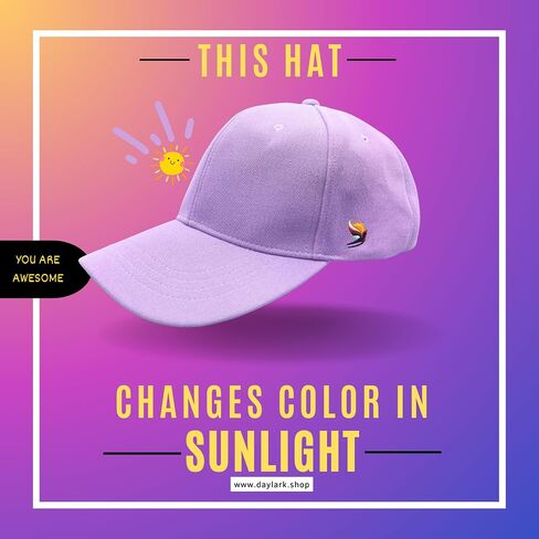 2-in-1 Color Changing Sunlight Activated, Photochromic Baseball Cap, Adjustable, for Men and Women Sunshift Technology, UV Reactive, Baseball Hat, Unisex Hat White/Pink in Saudi Arabia