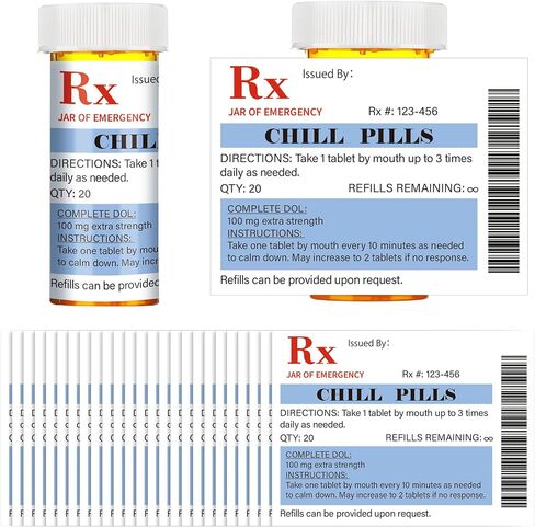 Kigeli 60 Pcs Chill Pill Medication Pill Bottle Labels Stickers Nurse Party Favors Nursing Pharmacist Party Supplies Registered BSN Rn Pharmd Gift for School College in Saudi Arabia