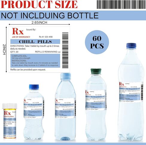 Kigeli 60 Pcs Chill Pill Medication Pill Bottle Labels Stickers Nurse Party Favors Nursing Pharmacist Party Supplies Registered BSN Rn Pharmd Gift for School College in Saudi Arabia