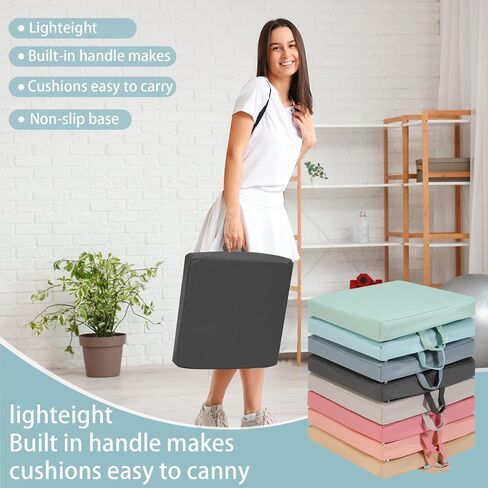 Huwena 8 Pcs Floor Cushions Classroom Floor Seating Cushion 14 Inch Flexible Cushion with Handles Preschool Chairs for Home School Classroom Daycare Nursery (Stylish Color,Square) in Saudi Arabia