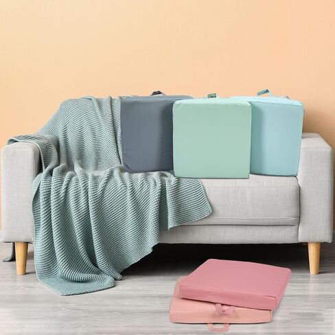 Huwena 8 Pcs Floor Cushions Classroom Floor Seating Cushion 14 Inch Flexible Cushion with Handles Preschool Chairs for Home School Classroom Daycare Nursery (Stylish Color,Square) in Saudi Arabia