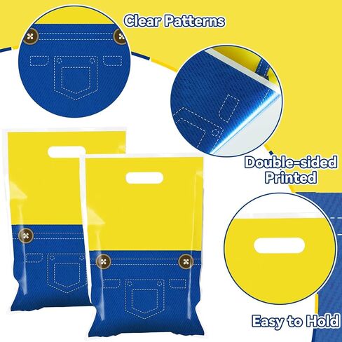 50Pcs Yellow Cartoon Birthday Party Favors Bag Big Eyes Plastic Gift Bags Yellow Cartoon Parties Candy Snack Bag Big Eyes Theme Goodie Treat Bags for Kids Birthday Decoration Supplies 10 x 6.5Inch in Saudi Arabia