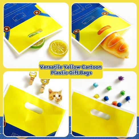 50Pcs Yellow Cartoon Birthday Party Favors Bag Big Eyes Plastic Gift Bags Yellow Cartoon Parties Candy Snack Bag Big Eyes Theme Goodie Treat Bags for Kids Birthday Decoration Supplies 10 x 6.5Inch in Saudi Arabia