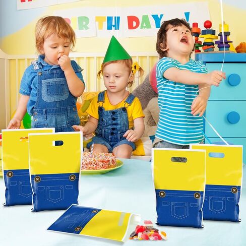 50Pcs Yellow Cartoon Birthday Party Favors Bag Big Eyes Plastic Gift Bags Yellow Cartoon Parties Candy Snack Bag Big Eyes Theme Goodie Treat Bags for Kids Birthday Decoration Supplies 10 x 6.5Inch in Saudi Arabia