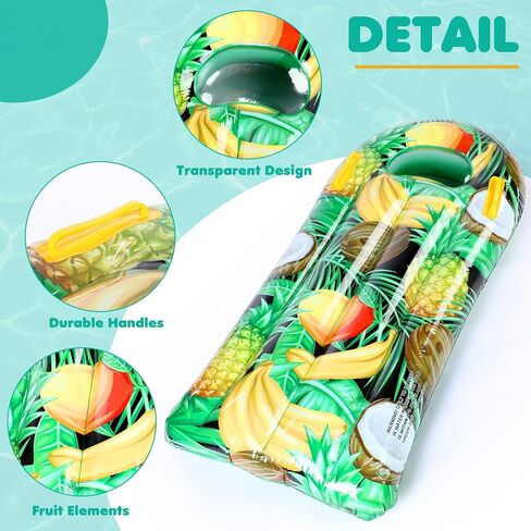 5 Pack Pool Floats Kids Fruit Inflatable Pool Floats Swim Ring Lemon Swim Tube Rings with Inflatable Surfboard for Kids Luau Hawaiian Beach Birthday Party Decoration in Saudi Arabia