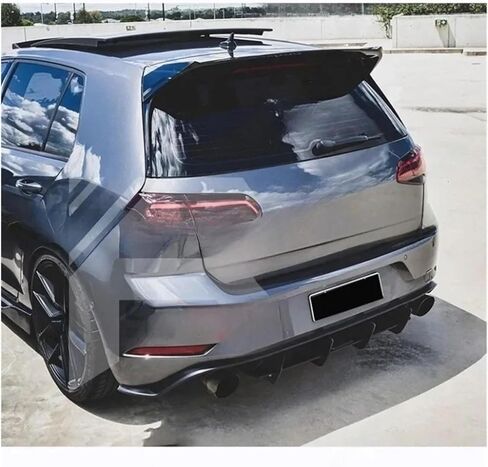 متوافق مع VW Golf 7/7.5 MK7 MK7 FaceLift GTI GTD R 2013-2020 Robot Robot Roof Swevering Wing Wing Trunk Lip Cap in Kuwait