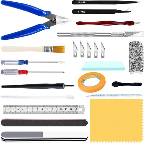Waltool 25PCS الأدوات النموذجية الأساسية للمبتدئين ، مجموعة مجموعة Gundam Modeler لإصلاح وتثبيت بناء النماذج in Saudi Arabia