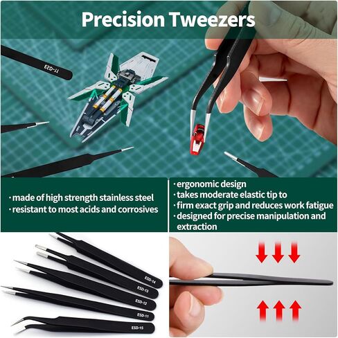 Waltool 25PCS الأدوات النموذجية الأساسية للمبتدئين ، مجموعة مجموعة Gundam Modeler لإصلاح وتثبيت بناء النماذج in Saudi Arabia