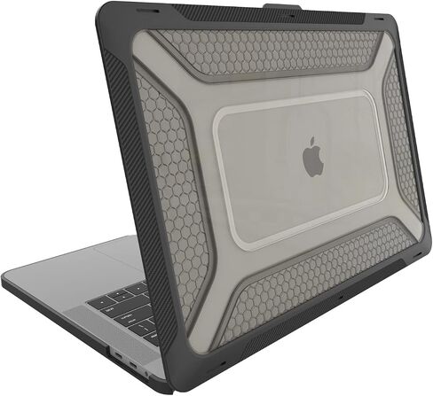 Punkcase for MacBook Air 13 Case Hard Shell Cover | Clear Military Heavy Duty Rugged Sleeve with Kickstand | Ultimate Protection for MacBook Air 13" Models (2022 2021 2020 2019 2018 Release) [Black] in Saudi Arabia